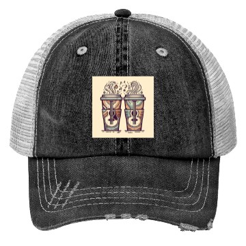 Discover "SUN & US" Matching Trucker Hats - Where Coffee Meets