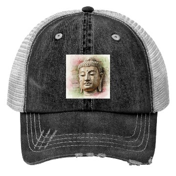 Discover Ethereal Buddha Face Art Trucker Hats