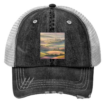Discover Pastel Rolling Hills Landscape Trucker Hats