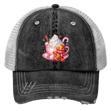 Discover Whimsical Holiday Hot Chocolate Scene Trucker Hats