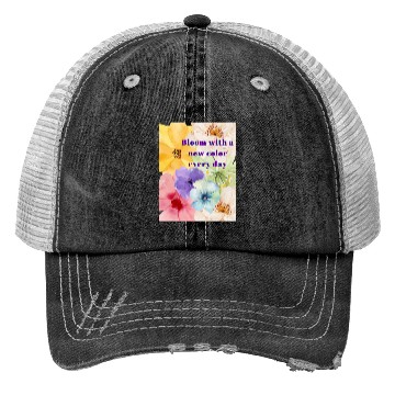 Discover Watercolor Floral Bloom Illustration Trucker Hats