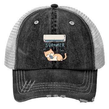 Discover Funny Cat Trucker Hats | Retro Cat Meme Trucker Hats