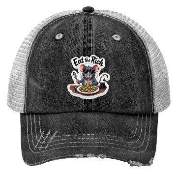 Discover Eat the Rich Rat – Street Rebellion Trucker Hats