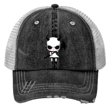 Discover Cute Demon Baby with Horns and Bat Wings Trucker Hats