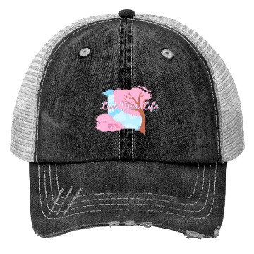 Discover Pink Cherry Blossom Inspirational Design Trucker Hats