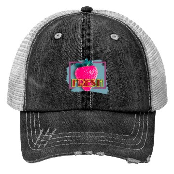 Discover Vibrant Strawberry with Fresh Neon Sign Trucker Hats
