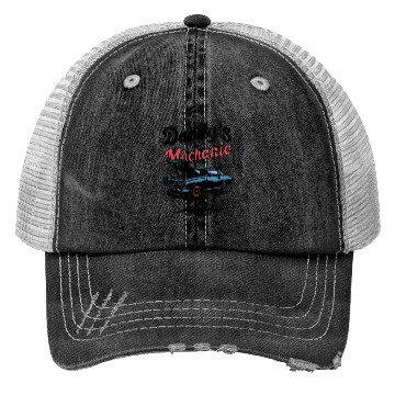 Discover Retro Mechanic Car Illustration Trucker Hats