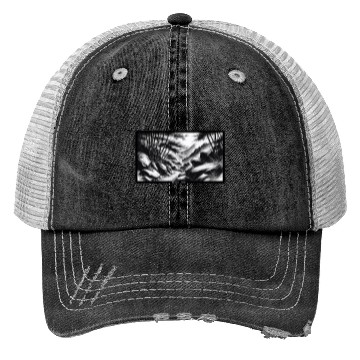 Discover Serene Mountain Forest Ink Illustration Trucker Hats