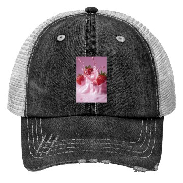 Discover Strawberries in Pink Splash Trucker Hats