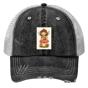 Discover Whimsical Fairy Mushroom Scene Trucker Hats