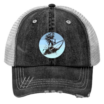 Discover Surfing Queen Motivational Design Trucker Hats