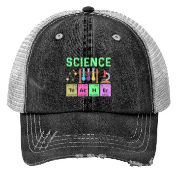 Discover Science Art Teacher - Colorful Periodic Table Trucker Hats