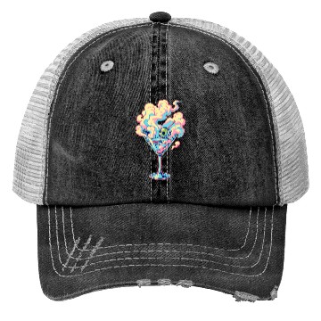 Discover Vaporwave Martini Cocktail Dreams Trucker Hats