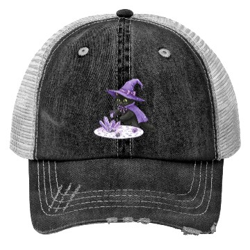 Discover Enchanted Black Cat in Mystic Potion Trucker Hats