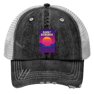 Discover Sunset Overdrive – Vaporwave Summer Vibes Trucker Hats
