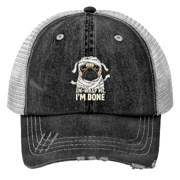 Discover Funny Mummy Dog Illustration Trucker Hats