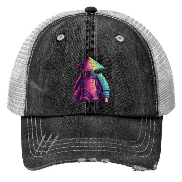 Discover Neon Samurai Warrior Illustration Trucker Hats
