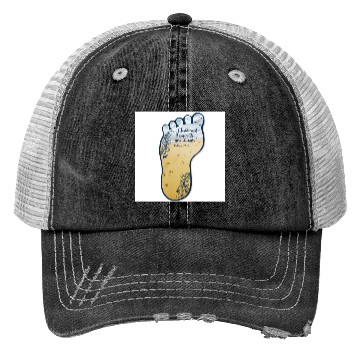 Discover Beach Footprint Sun Scripture Design Trucker Hats