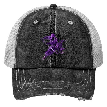 Discover Stealthy Samurai in Purple Armor Trucker Hats
