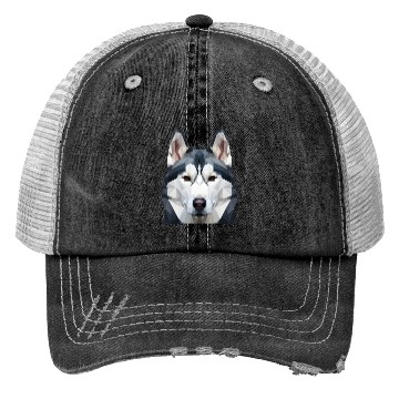 Discover Polygonal Husky Head Trucker Hats