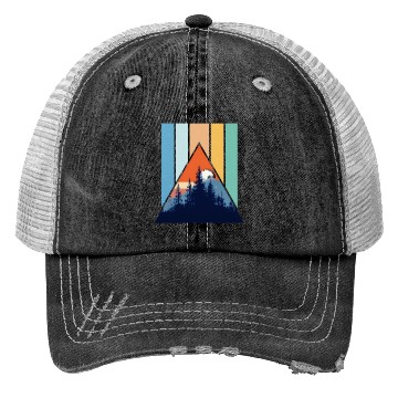 Discover Geometric Mountain Forest Sunset Trucker Hats