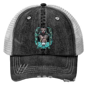 Discover Neon Pitbull with Punk Armor Trucker Hats
