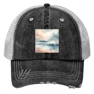 Discover Serene Ocean Dawn Abstract Trucker Hats