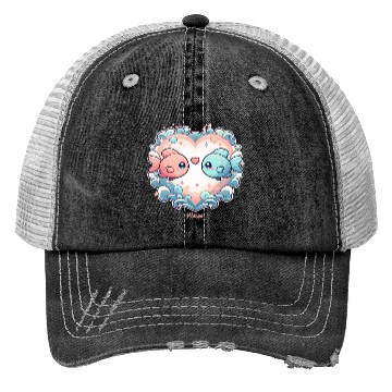 Discover Celestial Pisces Love Heart Illustration Trucker Hats