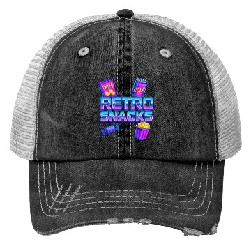 Discover Retro Snack Neon Illustration Trucker Hats