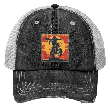 Discover Heroic Motorcycle Rider Artwork Trucker Hats