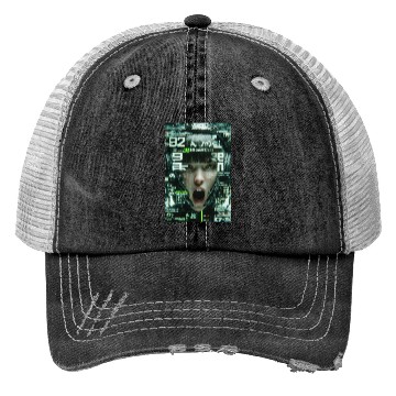Discover Cyberpunk Digital Scream Trucker Hats