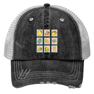 Discover Vintage stamps fruit Trucker Hats