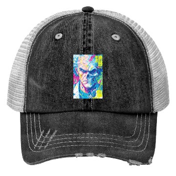 Discover Half Human Half Skull Pop Art Trucker Hats