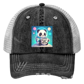 Discover Space Panda Coffee – Pastel Astronaut Art Trucker Hats