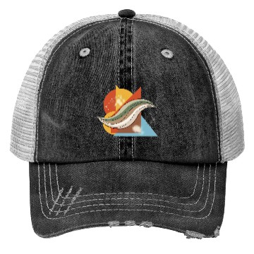 Discover Abstract Geometric Nature Motif Trucker Hats