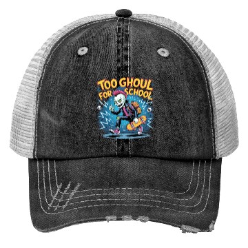 Discover Too Ghoul for School – Punk Ghost Halloween Trucker Hats
