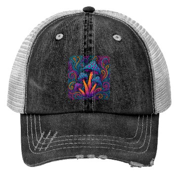 Discover Psychedelic Mushroom Dream Trucker Hats