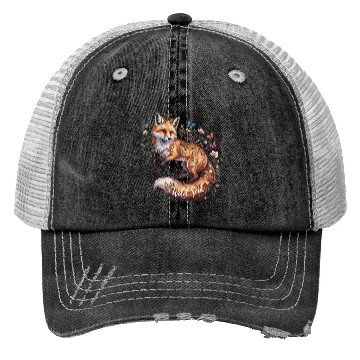Discover Enchanted Fox with Floral Accents Trucker Hats
