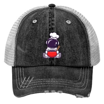 Discover Cosmic Chef Cartoon Design Trucker Hats