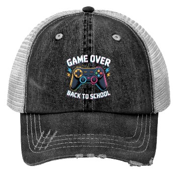 Discover Game Over Back to School – Funny Gamer Design Trucker Hats