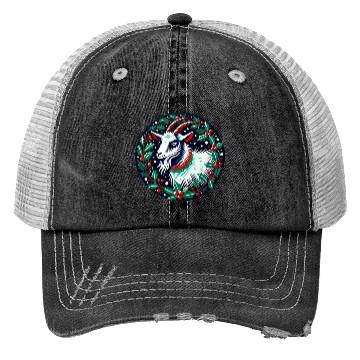 Discover Festive Yule Goat Nordic Holiday Design Trucker Hats