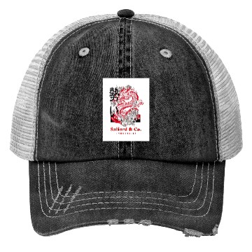 Discover Red Dragon with Floral Accents Art Trucker Hats