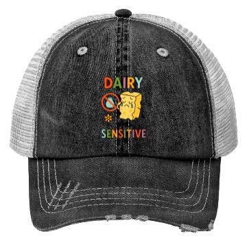 Discover Dairy Sensitive Sad Cartoon Design Trucker Hats