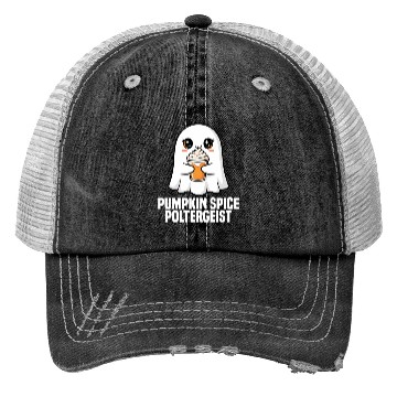Discover PUMPKIN SPICE POLTERGEIST - GHOST HALLOWEEN Trucker Hats