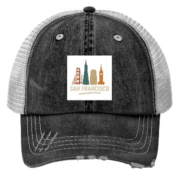 Discover San Francisco Skyline Street Glow Trucker Hats