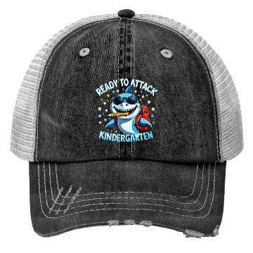 Discover back-to-school-Shark With Backpack Kindergarten  Trucker Hats