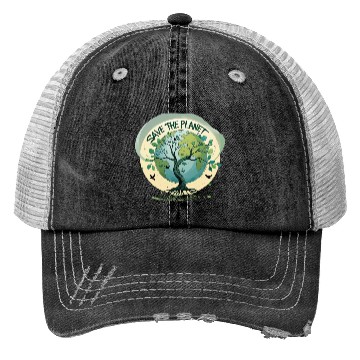 Discover Earth Tree Save the Planet Illustration Trucker Hats