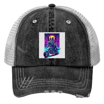 Discover Futuristic Rhinoceros Cyber Ride Trucker Hats