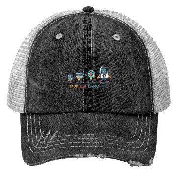 Discover Retro Music Evolution Illustration Trucker Hats