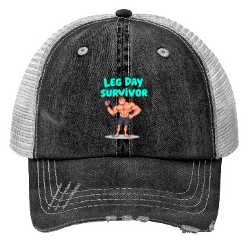 Discover Leg Day Survivor Gym Trucker Hats
